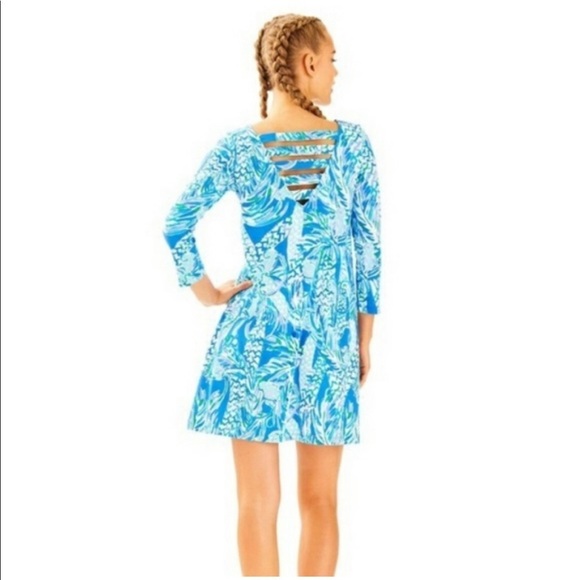 Lilly Pulitzer Ophelia Dress Canopy Chaos Blue XS - Picture 2 of 8
